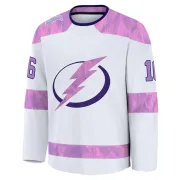 Men's Steven Santini Tampa Bay Lightning 2024 Hockey Fights Cancer Practice Jersey - White Premium