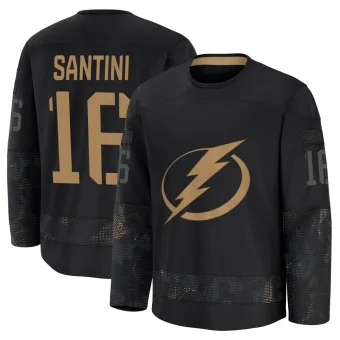 Men's Steven Santini Tampa Bay Lightning 2024 Military Appreciation Practice Jersey - Black Premium