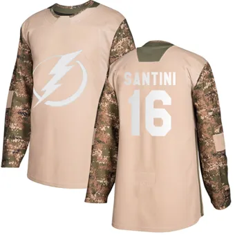 Men's Steven Santini Tampa Bay Lightning Veterans Day Practice Jersey - Camo Authentic