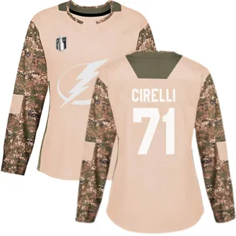 Women's Anthony Cirelli Tampa Bay Lightning Veterans Day Practice 2022 Stanley Cup Final Jersey - Camo Authentic