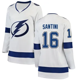 Women's Steven Santini Tampa Bay Lightning Away Jersey - White Breakaway