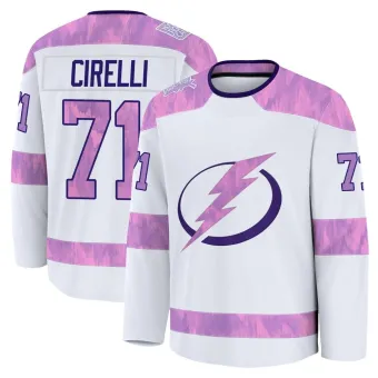 Youth Anthony Cirelli Tampa Bay Lightning 2024 Hockey Fights Cancer Practice Jersey - White Premium
