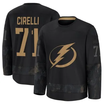 Youth Anthony Cirelli Tampa Bay Lightning 2024 Military Appreciation Practice Jersey - Black Premium
