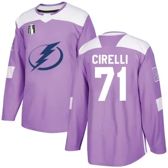 Youth Anthony Cirelli Tampa Bay Lightning Fights Cancer Practice 2022 Stanley Cup Final Jersey - Purple Authentic