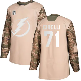 Youth Anthony Cirelli Tampa Bay Lightning Veterans Day Practice 2022 Stanley Cup Final Jersey - Camo Authentic
