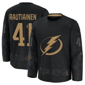 Youth Benjamin Rautiainen Tampa Bay Lightning 2024 Military Appreciation Practice Jersey - Black Premium