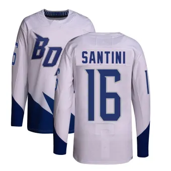 Youth Steven Santini Tampa Bay Lightning 2022 Stadium Series Primegreen Jersey - White Authentic