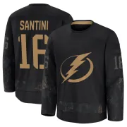 Youth Steven Santini Tampa Bay Lightning 2024 Military Appreciation Practice Jersey - Black Premium